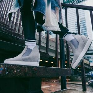 Sorel Out N About Slip-On Wedges -  Gray Suede